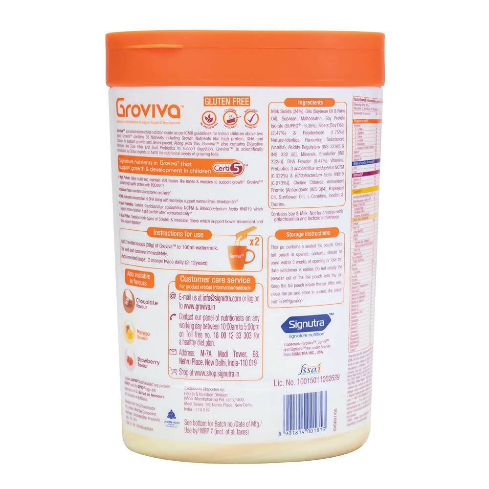 Groviva Child Nutrition Supplement - Vanilla - Indyancart