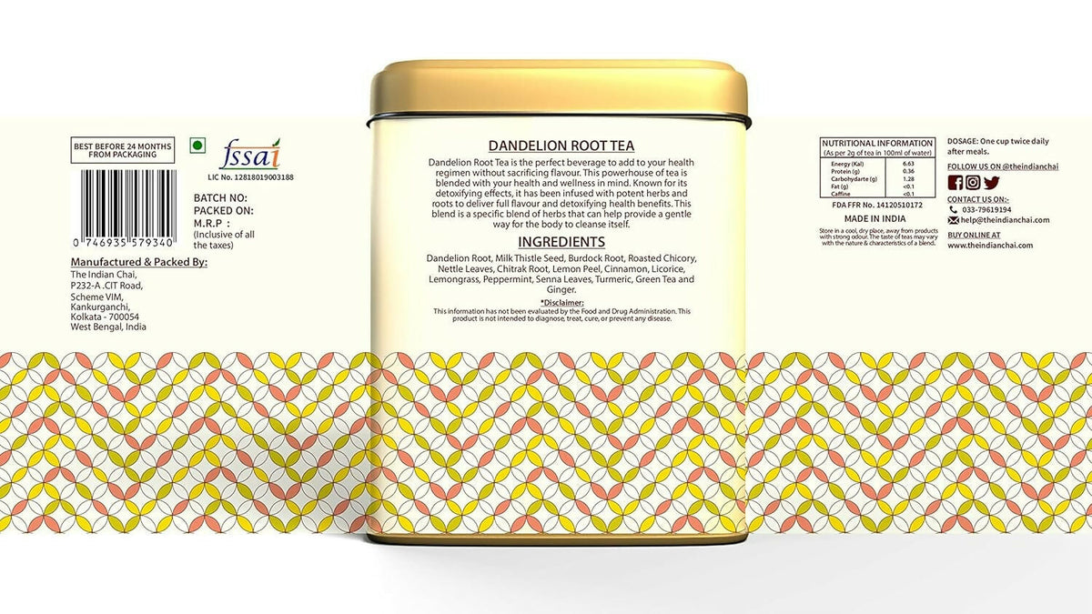 The Indian Chai – Dandelion Root Tea 30 Pyramid Tea Bags