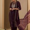 Indyancart IE Women Ethnic Motifs Embroidered Regular Kurta with Trousers & With Dupatta