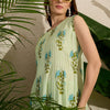Dhiyona IE Women's Floral Printed Pleated Pure Cotton Kurta with Palazzos