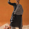 Dhiyona IE Black Geometric Printed V-Neck Pure Cotton Straight Kurta with Salwar & Dupatta