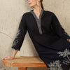 Dhiyona IE Women Embroidered V-Neck Cotton Top and Trousers Co-Ords