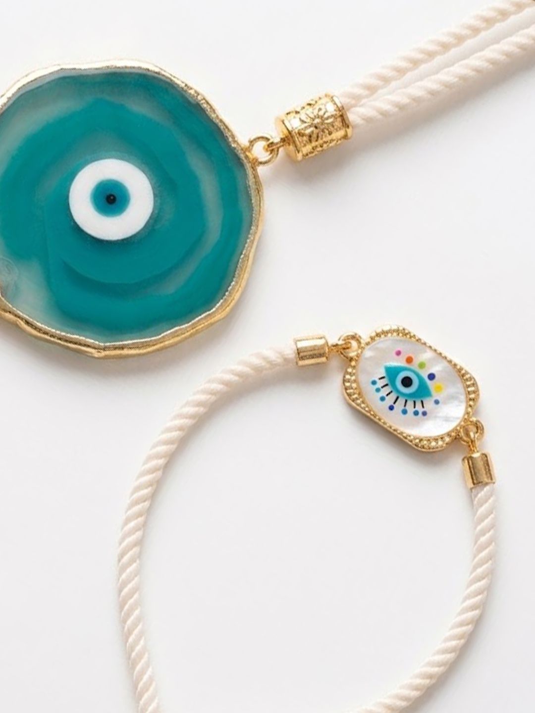 Anouk Set Of 2 Evil Eye Resin Design Bhaiya Bhabhi Wraparound Rakhi