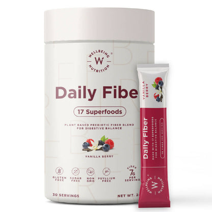 Wellbeing Nutrition Daily Fiber Powder-Vanilla Berry Flavor - Indyancart