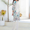 Dhiyona IE Women Floral Printed Panelled Thread Work Pure Cotton Kurta with Trousers