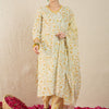 Indyancart IE Floral Printed V-Neck Regular Pure Cotton Straight Kurta With Trousers & Dupatta