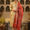 Indyancart IE Women Ethnic Motifs Embroidered Kurta with Trousers & Dupatta