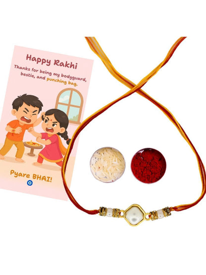 Anouk Thread Rakhi Greeting Card & Roli Chawal