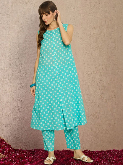 Women Printed Regular Pure Cotton Kurta with Trousers