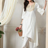 Dhiyona SN Women's Sequinned V-Neck A-Line Kurta With Dhoti Pants & Dupatta