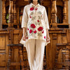 Indyancart IE Floral Embroidered Thread Work Pure Cotton Shirt with Trousers
