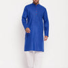 Men's Blue Cotton Straight Kurta Pyjama Set