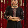 Dhiyona IE Women Ethnic Motifs Embroidered Regular Thread Work Kurta with Trousers