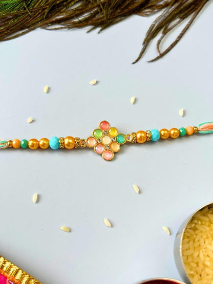 Anouk Set of 2 Meenakari Kundan Traditional Handmade Rakhi