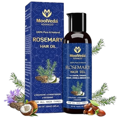 Moolveda 100% Pure Rosemary Hair Oil for Hair Growth