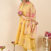 Dhiyona IE Women Floral Embroidered Panelled Thread Work Kurta with Trousers & With Dupatta