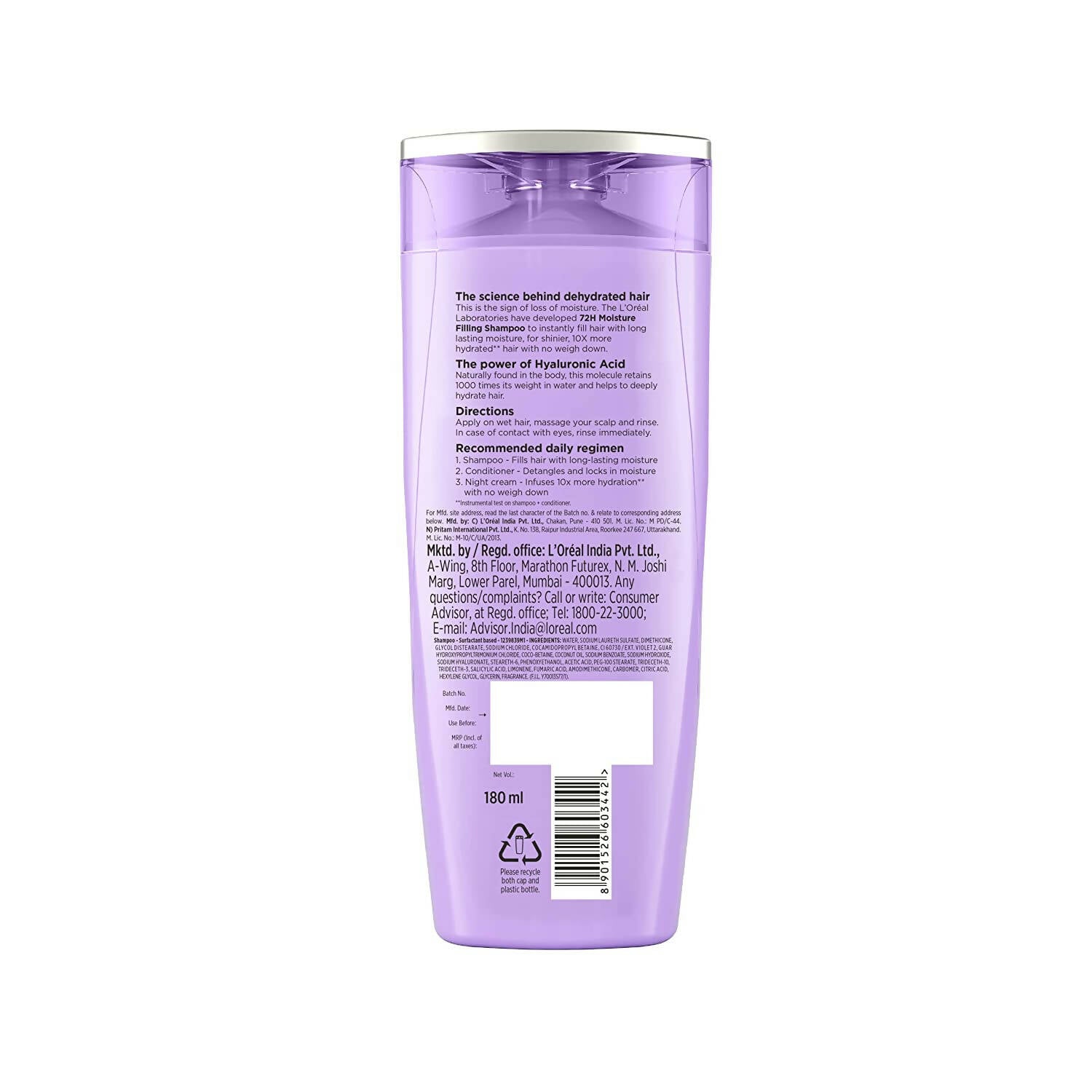 L'Oreal Paris Hyaluron Moisture 72H Moisture Filling Shampoo - Indyancart