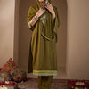 Dhiyona IE Women Floral Embroidered Regular Kurta with Trousers & With Dupatta
