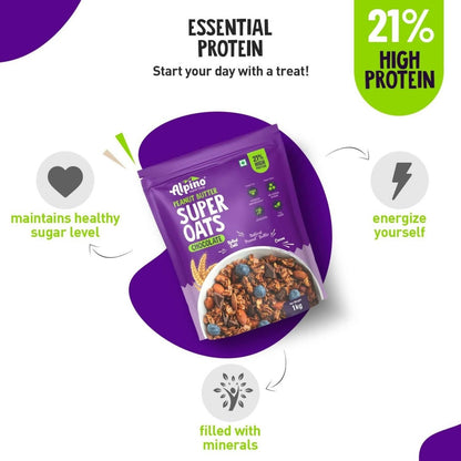Alpino High Protein Super Rolled Oats Chocolate - Indyancart