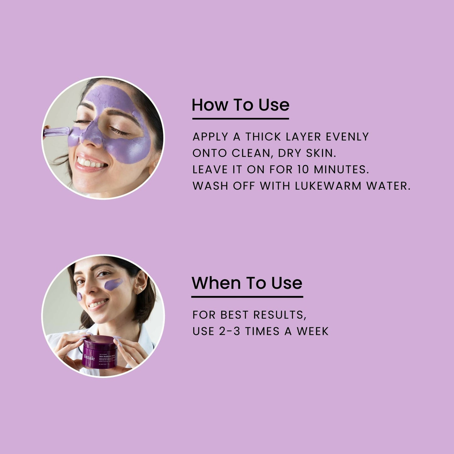 Foxtale De-Tan Face Mask with clay and lactic acid for glowing skin, tan removal, blackhead reduction, and instant brightness.