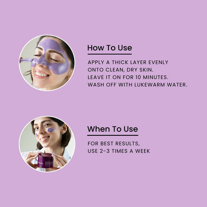 Foxtale De-Tan Face Mask with clay and lactic acid for glowing skin, tan removal, blackhead reduction, and instant brightness.