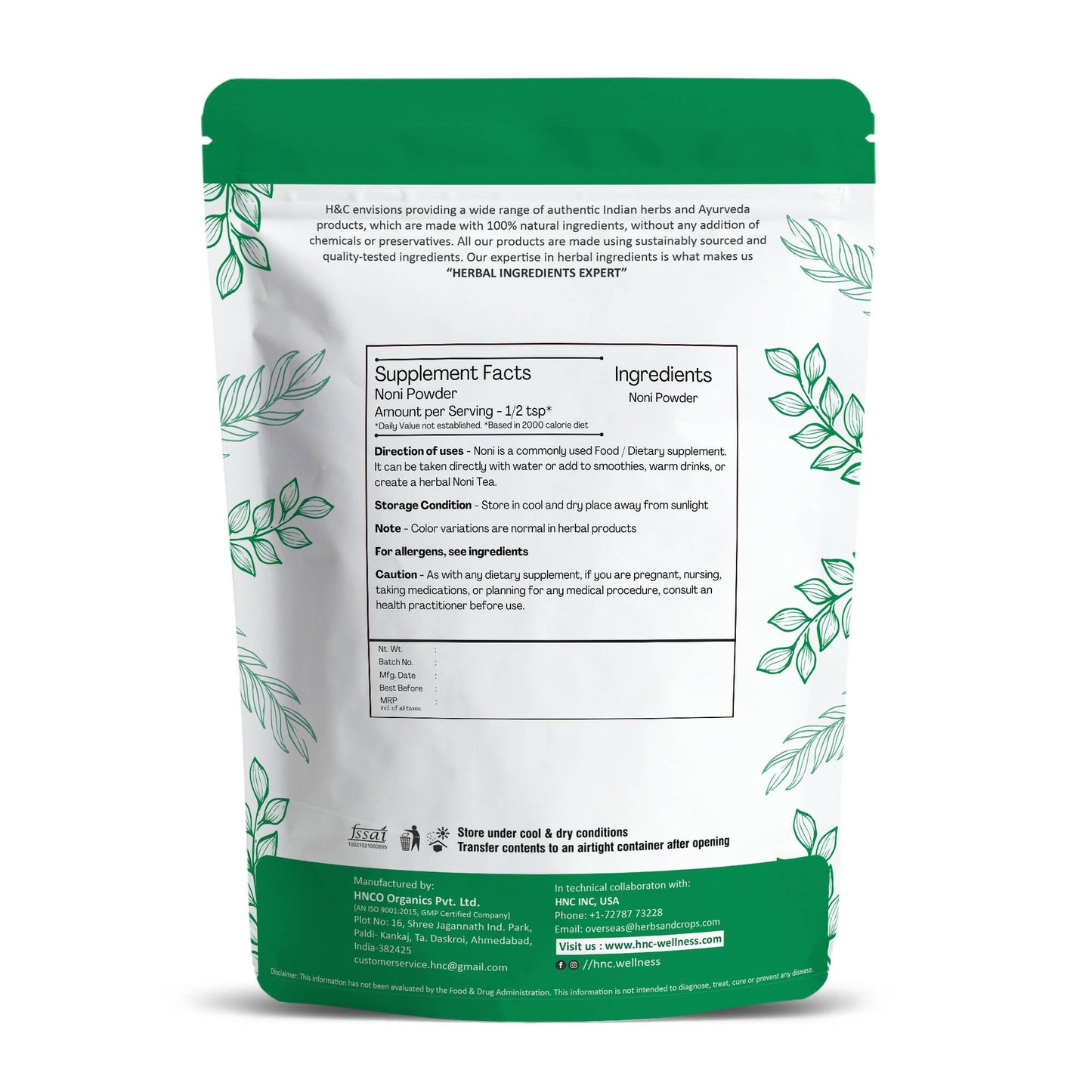H&C Herbal Noni Powder - Indyancart