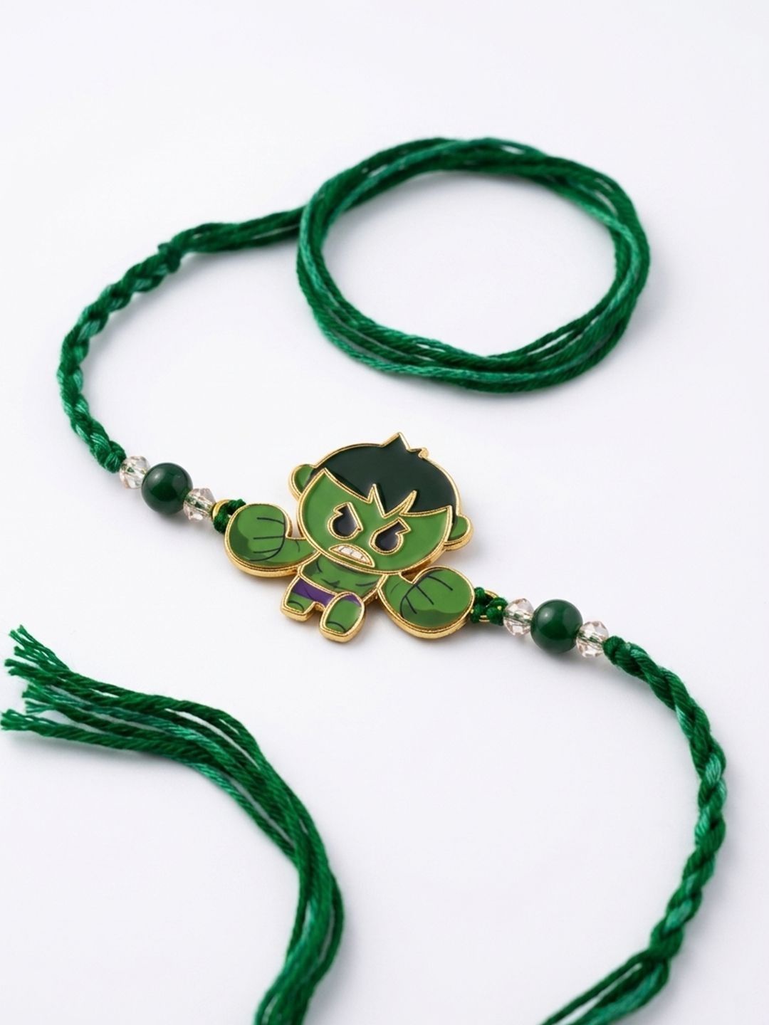 Anouk Kids Hulk Character Artificial Beads Thread Rakhi With Roli Chawal Chandan Mishri