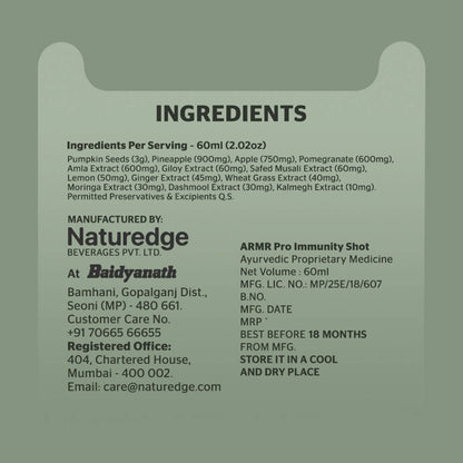 ARMR Pro Immunity Shot Lemon Ginger Flavour