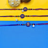 Dhiyona Set Of 3 Beaded Cotton Thread with AD Stones & Meenakari Designer Rakhi for Brother