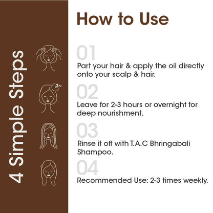 TAC - The Ayurveda Co. Bhringabali Hair Oil for Hairfall Control & Hair Growth with Bhringraj & Amla