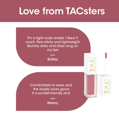 TAC - The Ayurveda Co. Liquid Matte Nude Lipstick
