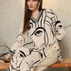 Dhiyona IE Women Printed V-Neck Top and Palazzos Co-Ords