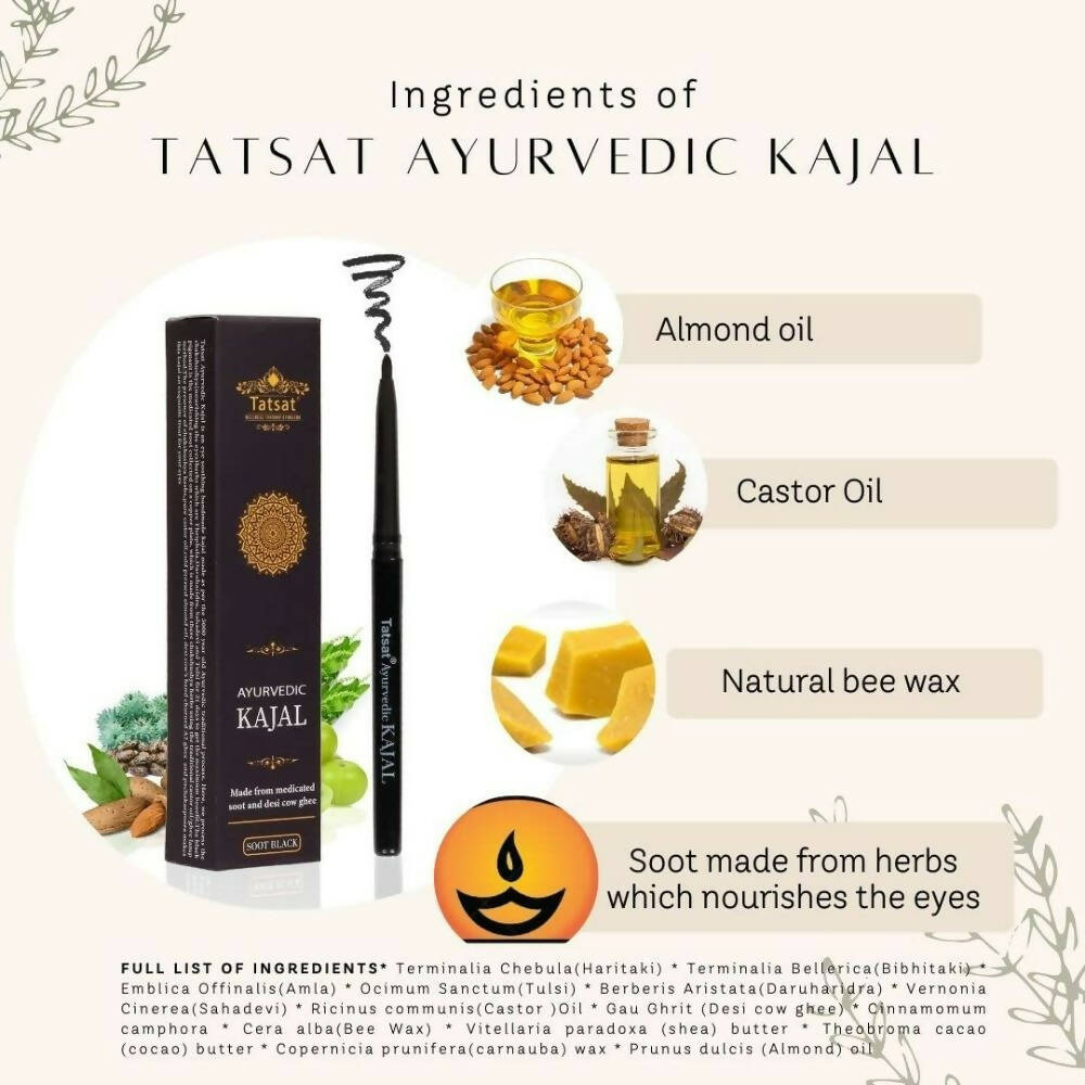 Tatsat 100% Natural Ayurvedic Kajal Pencil - Indyancart