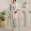Dhiyona IE Women Floral Embroidered Regular Thread Work Kurta with Trousers & With Dupatta