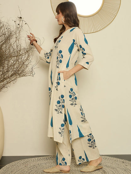 Women Floral Printed A-Line Kurta with Palazzo