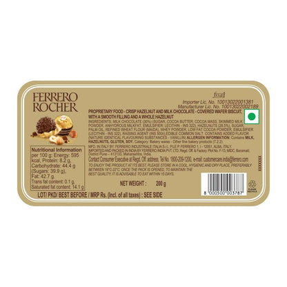 Ferrero Rocher Exquisite Hazelnut And Milk Chocolate | Premium Gift Box Rich, Creamy, Crunchy and Nutty Chocolate For Special Occasions