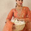 Dhiyona IE Women's Ethnic Motifs Embroidered Thread Work Straight Kurta With Trousers & Dupatta