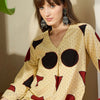 Dhiyona IE Printed Pure Cotton V-Neck Top With Trousers
