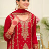 Dhiyona IE Ethnic Motifs Embroidered Mirror Work Straight Kurta & Palazzos With Dupatta