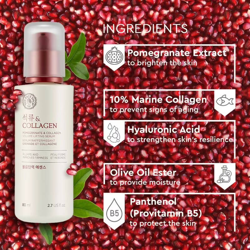The Face Shop Pomegranate & Collagen Volume Lifting Serum - Indyancart