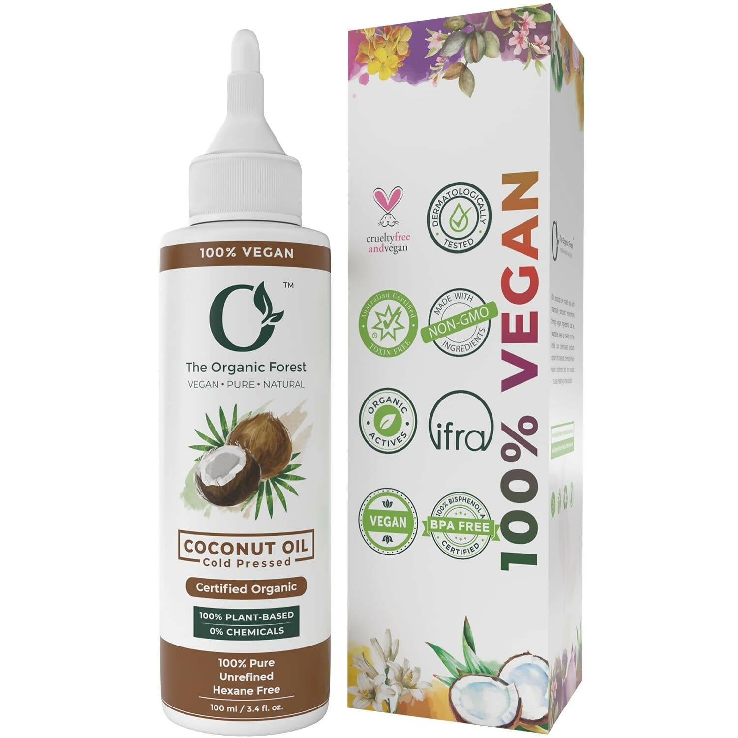 The Organic Forest Cold Pressed Coconut Oil - Indyancart