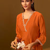 Dhiyona IE Floral Embroidered Square Neck Tunic & Trousers