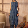 Dhiyona IE Women Geometric Printed Regular Pure Cotton Kurta with Trousers