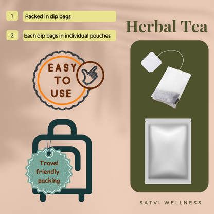 Satvi Wellness Fennel Ginger Ajwain Tea | Fennel Tea | Ginger Tea | Ajwain Tea | Herbal Tea