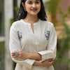 Dhiyona IE Embroidered Mandarin Collar Pure Cotton Tunic & Palazzos