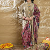 Indyancart IE Women Floral Embroidered Regular Thread Work Kurta with Trousers & Dupatta