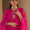 Dhiyona IE Women's Women Floral Embroidered Thread Work Kurta With Trousers & Dupatta Kurta Sets