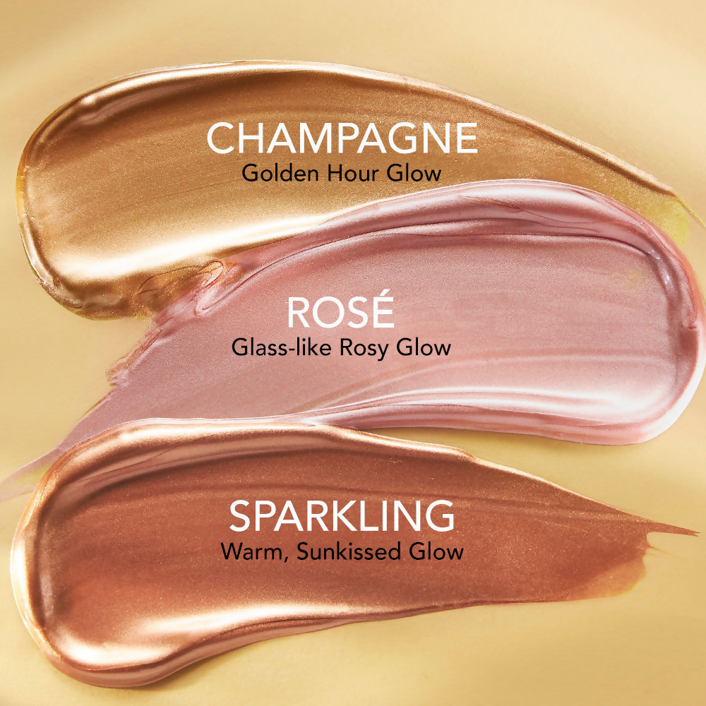 Kay Beauty Hyper Gloss liquid highlighter lip gloss with sparkling finish, featuring a shiny, luminous appearance in the image.