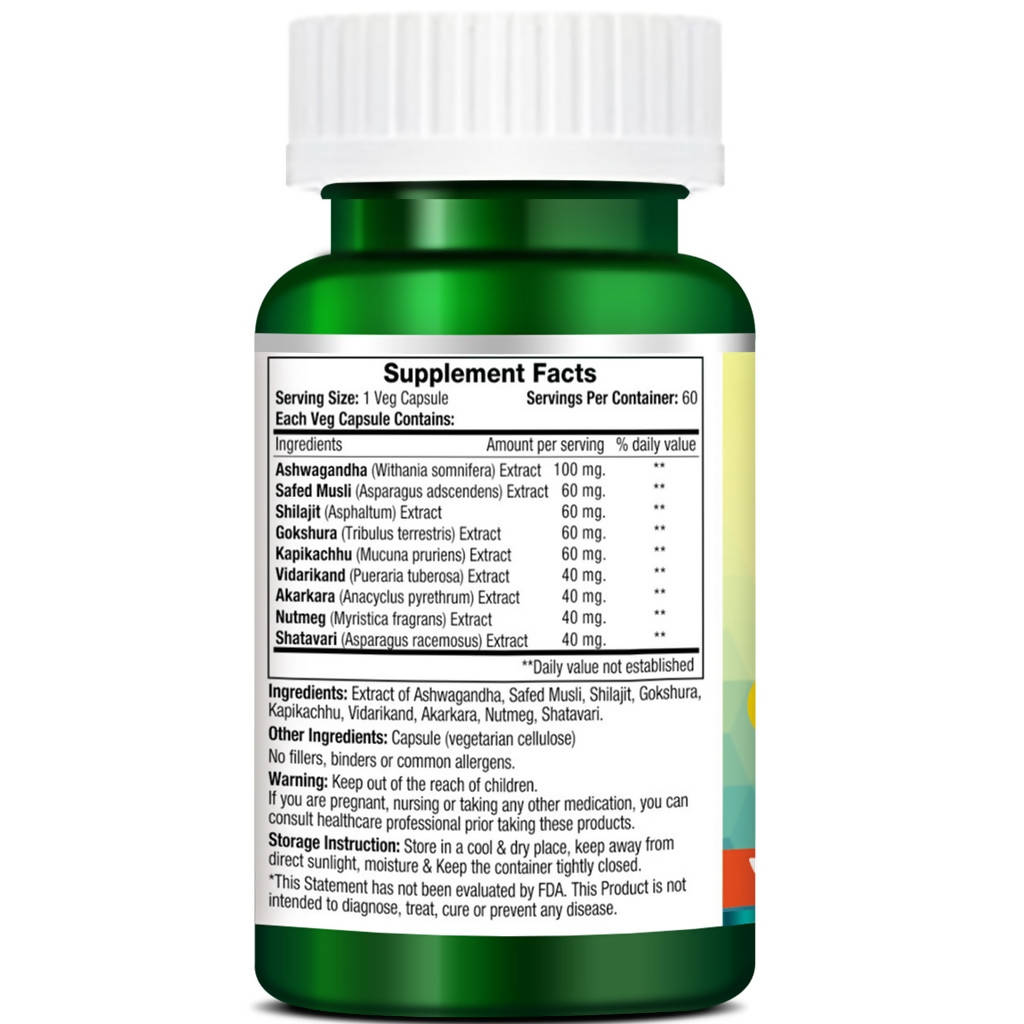 Morpheme Remedies Kohinoor Gold Plus capsules in a clear container, showing golden-colored capsules inside.