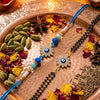 Dhiyona Set Of 2 Blue Evil Eye Artificial Stones Bhaiya Bhabhi Rakhi